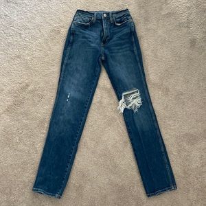 High rise straight legged jeans